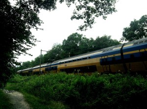 De spoorlijn Maastricht-Roermond loopt dwars door het gebied 